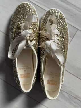 Ked x Kate Spade New York Champion Gold Glitter Shoes